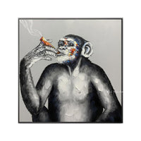 Hand Painted Colorful Monkey Oil Handsome Animal wall art Gorilla Canvas Painting caudros picture