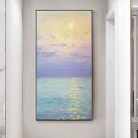 Artwork Boat In Sea Paintings Hand-Painted Abstract Oil Painting On Canvas Wall Art Unframed