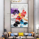 Hand Painted Abstract Flower Art On Canvas Wall Art Decoration