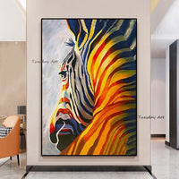 Modern Abstract Art Zebra Hand Painted Oil Painting on Canvas Bedroom