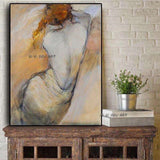 Abstract Hand Painted Girl Sexy Nude Woman Figure on Canvas and Art on the Wall Picture for Living Room