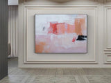 Abstract Pink Oil Painting On Canvas Modern Hand Painted Textured Original Abstract Painting As