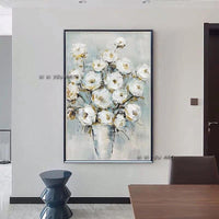 Real Hand Painted Bottle Knife Flower Art Abstract Wall Canvas Artwork