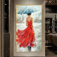 Sexy Model Girl Hand Painted Woman Portrait Canvas Art work For Bedroom