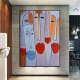 Hand Painted Oil Painting POP Cartoon Characters Abstract Wall Art Canvas for Livingroom Wall