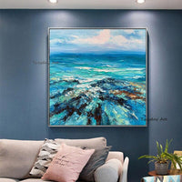 The Blue Land Is Like An Underwater World Abstract Oil Painting Handpainted Modern On Canvas Wall Art