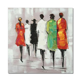 Hand Painted Abstract Women Walking The Street Oil Canvas Classical Wall (hand painted)