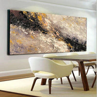 Hand Painted Canvas Abstract Art Beige Painting Black Art Canvas Contemporary Art Acrylic Painting On Canvas Original