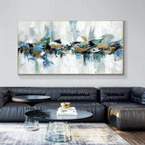 Abstract Hand Painted Blue Landscape On Canvas Wall Art Decorative For Bedroom Living Room