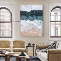 Hand Painted Abstract Contemporary Seascape Minimalist Modern Decorative d