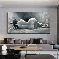 Hand Painted Abstract People Oil Paintings Art Naked Girl Canvas Painting Modern Wall Art Livingroom