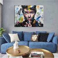 Hand Painted People Oil Painting Knife Face Abstract Canvas Wall Arts