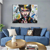 Hand Painted People Oil Painting Knife Face Abstract Canvas Wall Arts