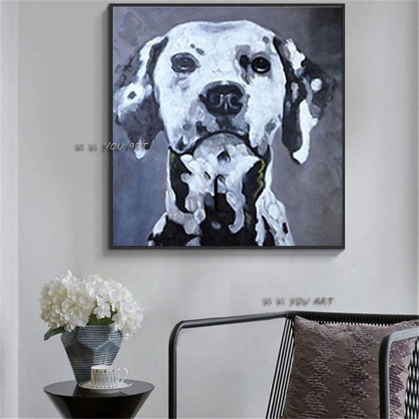 Hand Painted Animals Graffiti Art Dog Cow Canvas Oil Paintings Street Arts for Kid's Children's Room Home Wall Decor