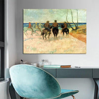 Paul Gauguin Hand Painted Horseman on the Beach Oil Painting Figure Abstract Classic Retro Wall Art Decoration