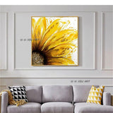 Sunflower Design Art Hand Painted Abstract Floral Textured Abstract Wall Painting Artwork Home