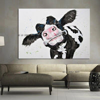 Art Animal Black And White Cow Canvas Art Canvas Painting Decoration