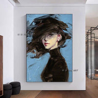 Hand Painted Sexy Woman Canvas Art Modern and Girl Abstract Figure