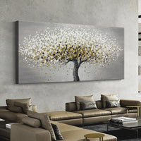 Abstract Style Hand Painted Hanging Money Tree Murals Modern Sofa Background Wall