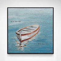 Hand Painted Seaside Boat Seascape Painting Restaurant Office Modern Hanging Painting