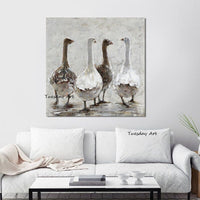 Oil Painting Modern Abstract Modern Cute Duck Abstract Canvas Decors Home d