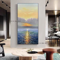 Abstract Oil Paintings On Canvas Modern Landscape Decor Wall Visual Seascape Hand Painted