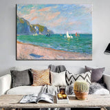 Hand Painted Modern Abstract Landscape Famous Claude Monet The Coast of St. Datres Canvas Painting Room Decorative