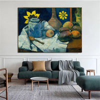 Hand Painted Art Oil Painting Paul Gauguin Teapot and Fruit Still Life Impressionism People Abstract Landscape Decor