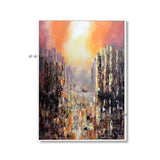 Abstract Urban Style Red Wall Art Canvas Modern Landscape Hallway