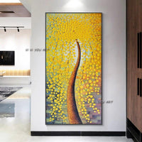 Hand Painted Abstract Wall Art Beautiful Flowers Tree Minimalist Modern On Canvas Decorative For Living