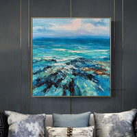 The Blue Land Is Like An Underwater World Abstract Oil Painting Handpainted Modern On Canvas Wall Art