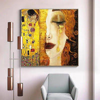 Hand Painted Classic Gustav Klimt Tear Abstract Oil Painting on Canvas Arts