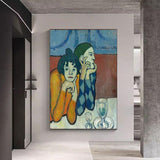 Hand Painted Oil Paintings Picasso Two Clowns Abstract Canvas Wall Art