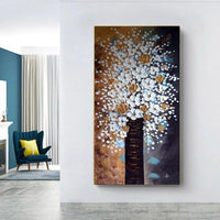 wall painting Oil Paintings Hand Painted White Orange Flowers painting Hand Painted