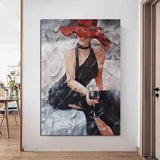 Hand Painted Abstract Figure Oil Painting Pretty Woman Canvas Wall Art Wall Decoration