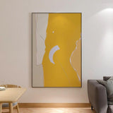 Oversized Hand Painted Minimalist Texture Painting Yellow White Knife Painting Original Canvas Art Wall Art Abstract