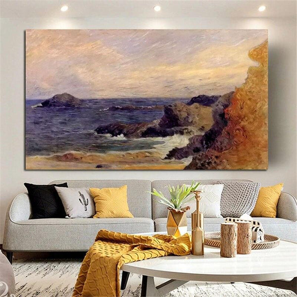 Hand Painted Oil Paintings Paul Gauguin Sea Rock Landscape Abstract Retro Wall Art