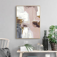 Hand Painted Abstract Pink Canvas Painting Modern Canvas Art Fashion