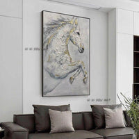 Hand Painted Abstract Wall Art Horse Minimalist Decorative Modern On Canvas