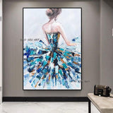 Lovely Cute Dress Skirt Dance Girl Canvas Painting Wall Art Girlish Decor