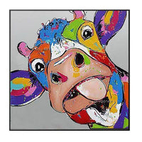 Hand Painted Animals Cow Oil Paintings On Canvas Abstract Modern Pop Art