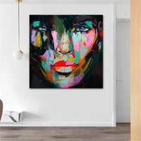 Modern Francoise Nielly Style Canvas Painting Palette Knife Face Wall Art