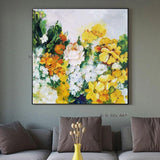 Hand Painted Abstract Flower Art On Canvas Wall Art Decoration