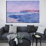 Hand Painted Modern Abstract Landscape Famous Claude Monet Shadows On the Sea At Pourville Painting Room Decorative