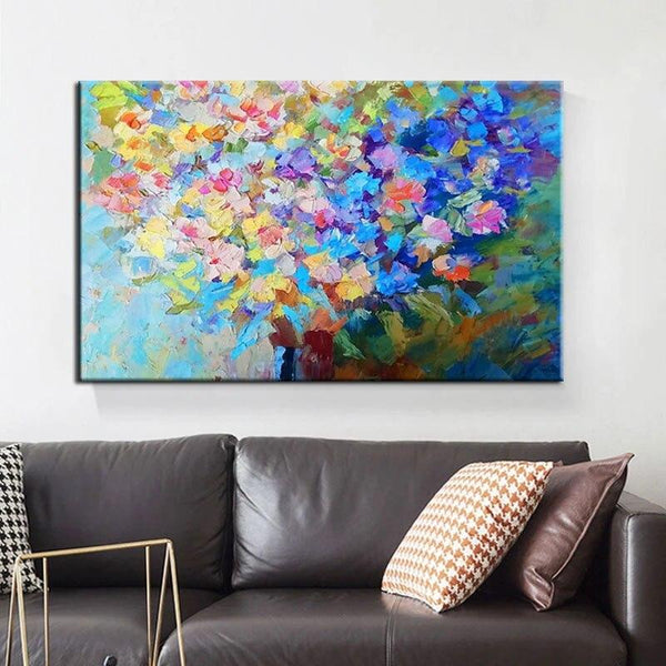 Hand Painted Oil Painting Colors Abstract Canvas Flowers Modern