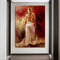 Hand Painted People Oil Painting Impression Sexy Naked Back Woman Abstract Canvas Wall Art Room Decors