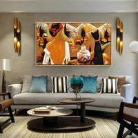 Hand Painted Oil Painting Retro Figures Abstract Home Room Decors