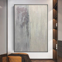 Hand Painted Abstract Painting Canvas Art Modern Minimalist Art Gray Room Wall Painting