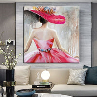 Hand Painted Abstract Impression Woman Art Oil Painting Canvas Wall Art Decoration