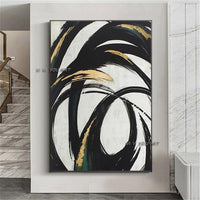 Hand Painted Abstract Modern Art Abstract Painting Canvas Painting Black and White Abstract Canvas Art